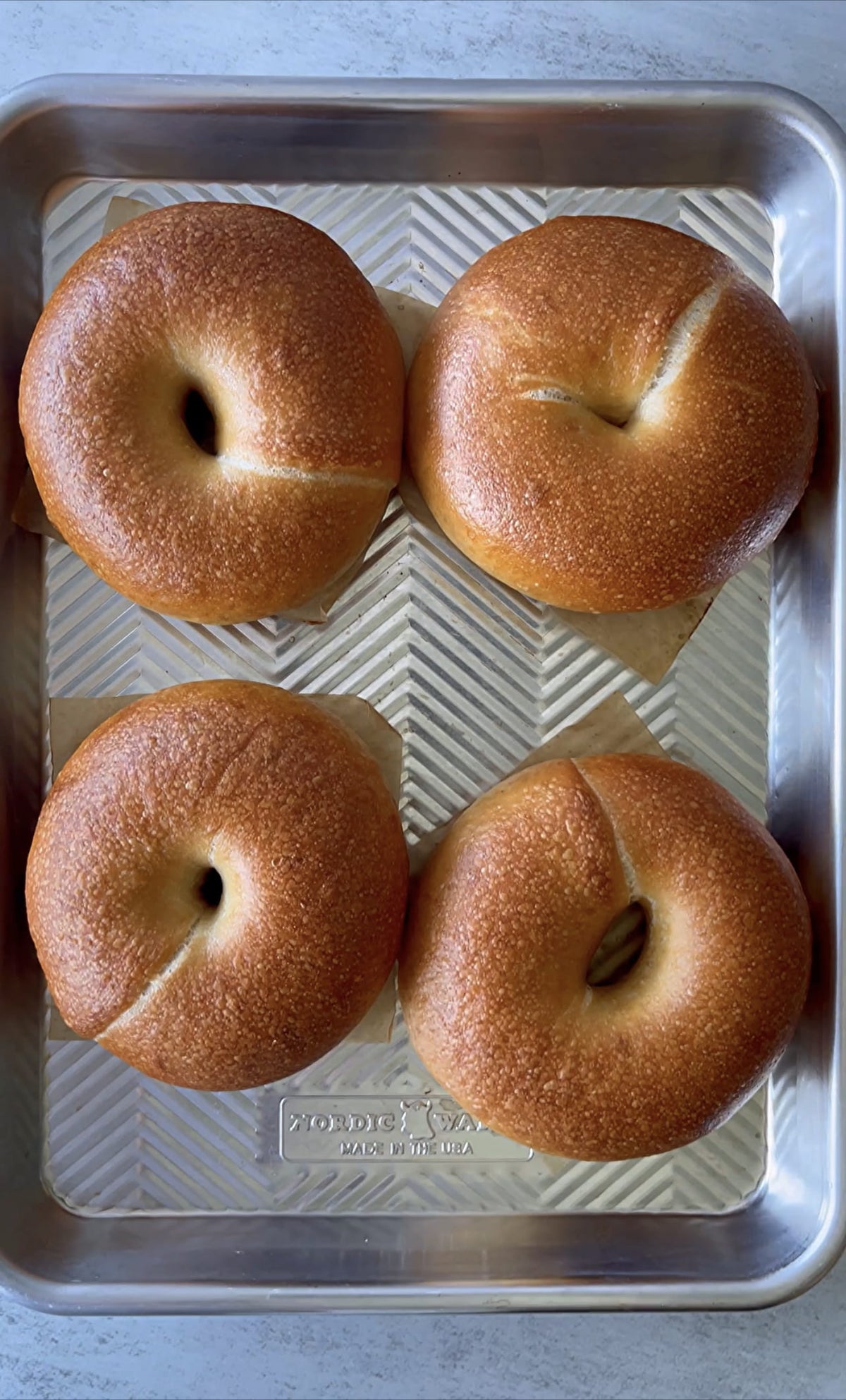 Fresh homemade crispy bagel recipe