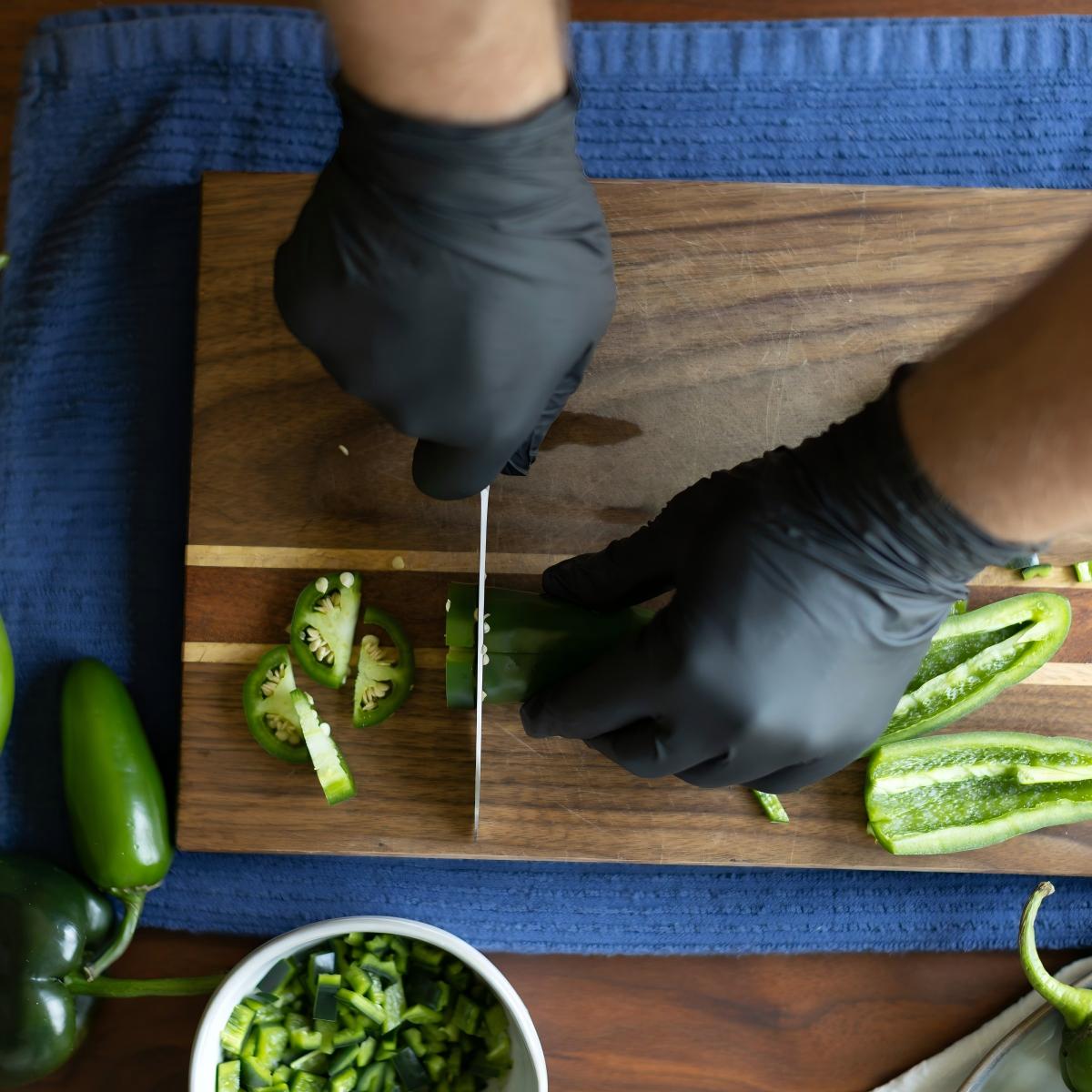 6-Mil Black Disposable Nitrile Gloves for BBQ and Meat Prep