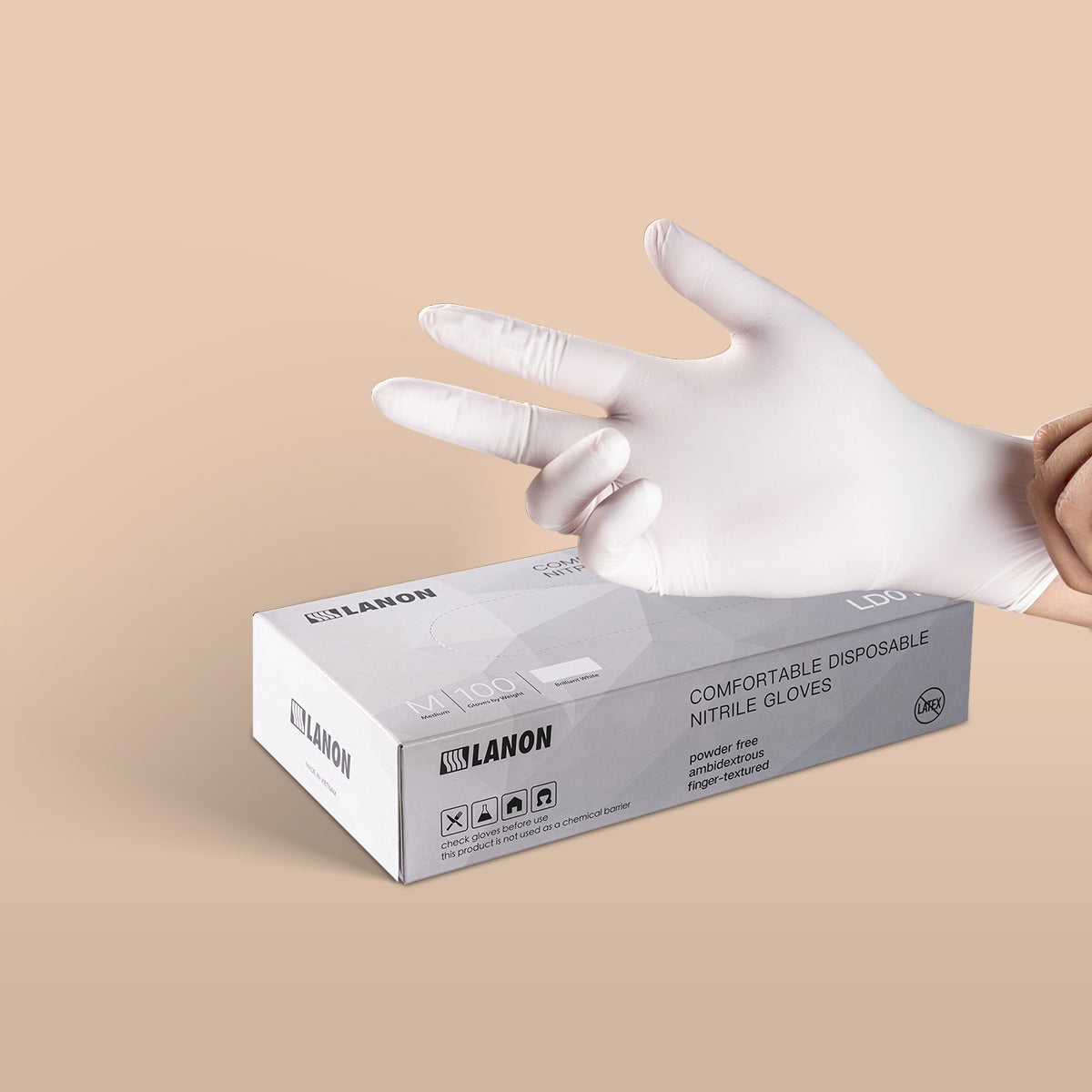 White Disposable Nitrile Gloves for Food Prep
