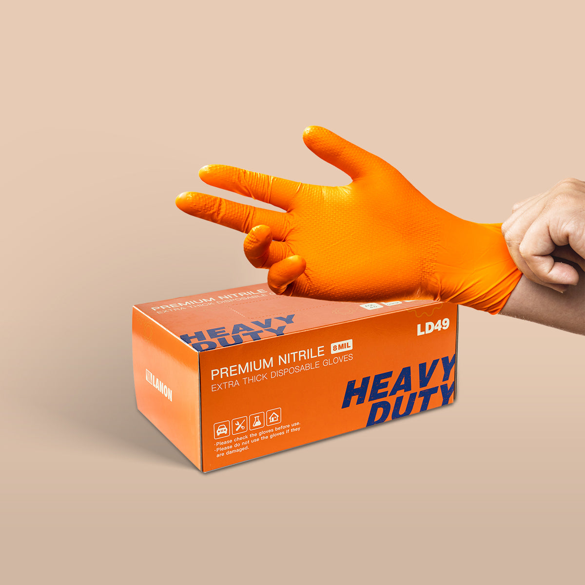 8-Mil Extra-Thick Disposable Nitrile Gloves for BBQ