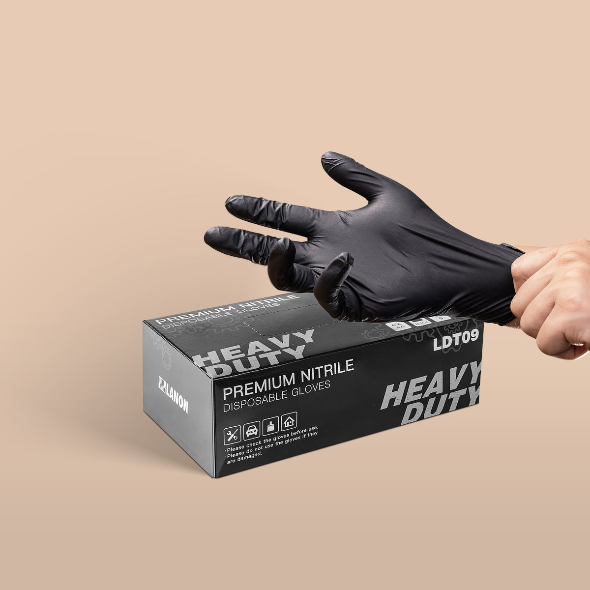 6-Mil Black Disposable Nitrile Gloves for BBQ and Meat Prep