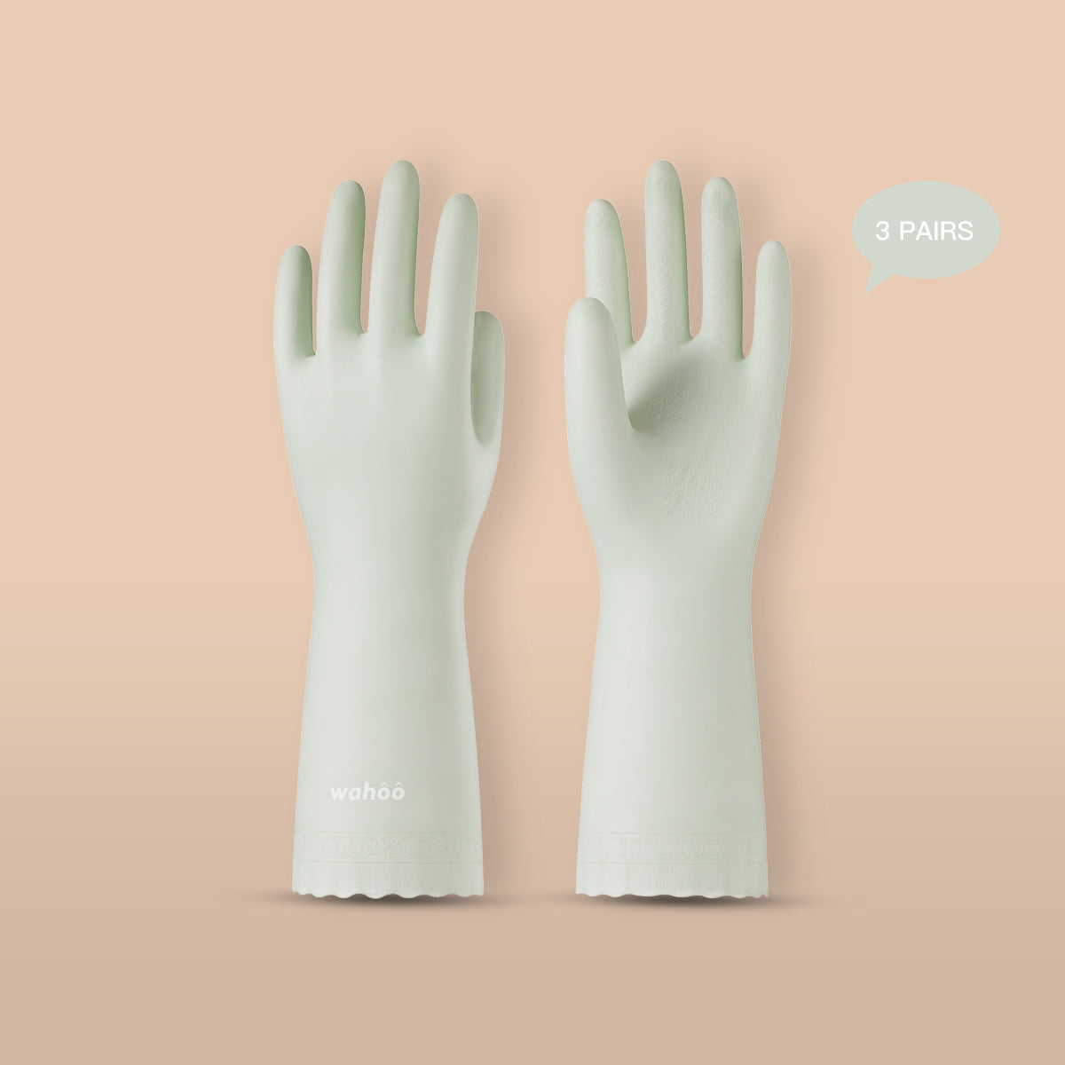 Soft-Lined Dishwashing Gloves for Sensitive Skin-Canary Green(3 pairs)