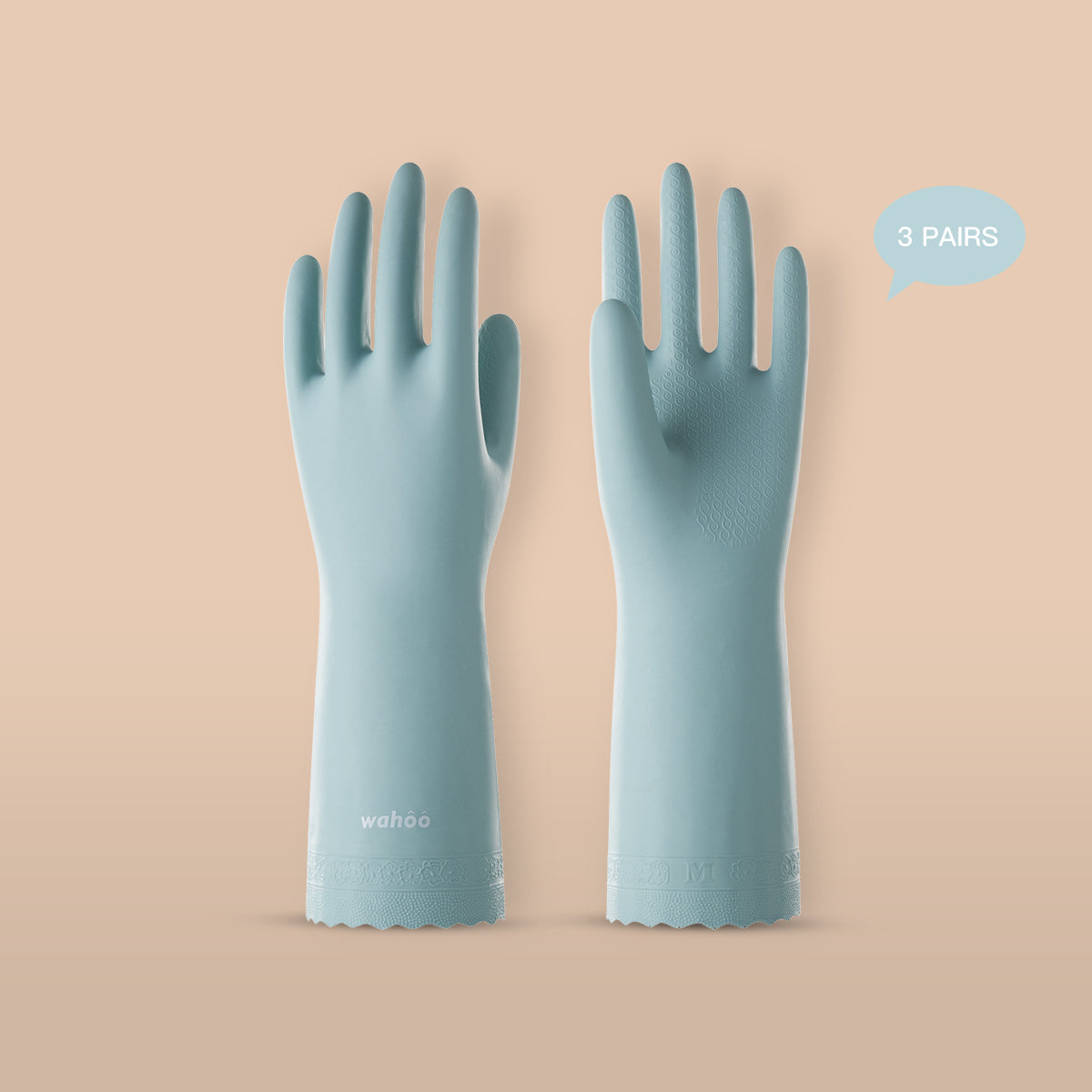 Soft-Lined Dishwashing Gloves  for Sensitive Skin-Surf Spray(3 pairs)