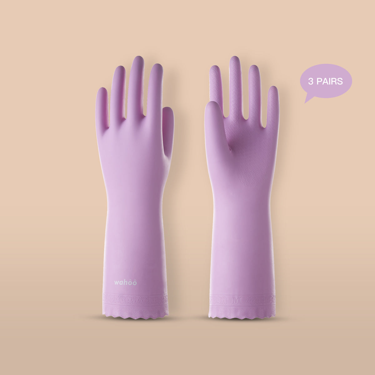 Soft-Lined Dishwashing Gloves for Sensitive Skin-Mauve Mist(3 pairs)
