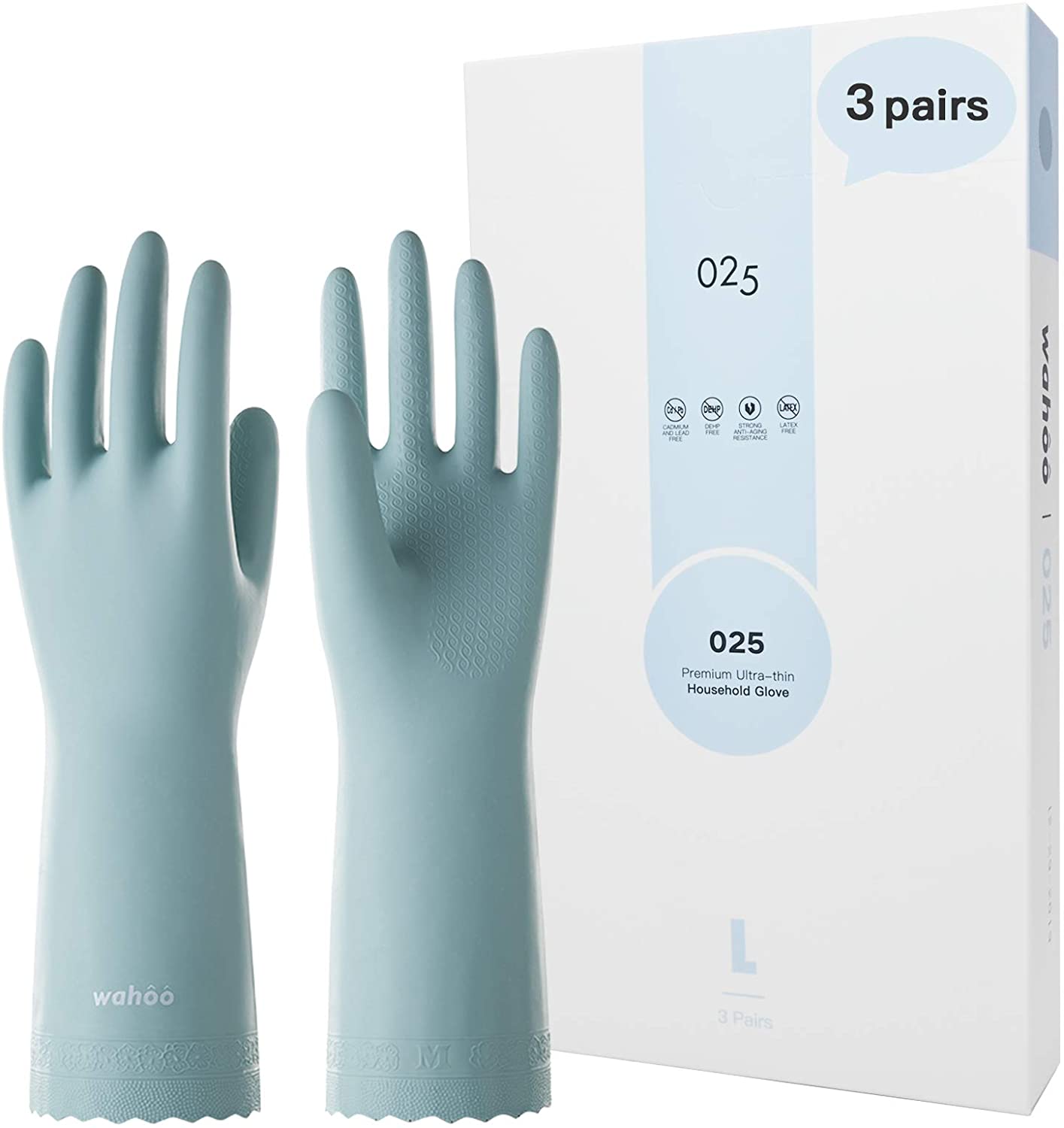 WG67丨 Unlined PVC Household Gloves 3 Pairs
