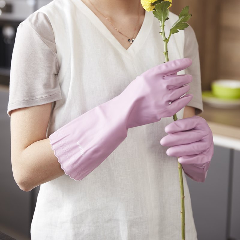 WF76 丨 Flocom Flocklined PVC Household Gloves 3 Pairs